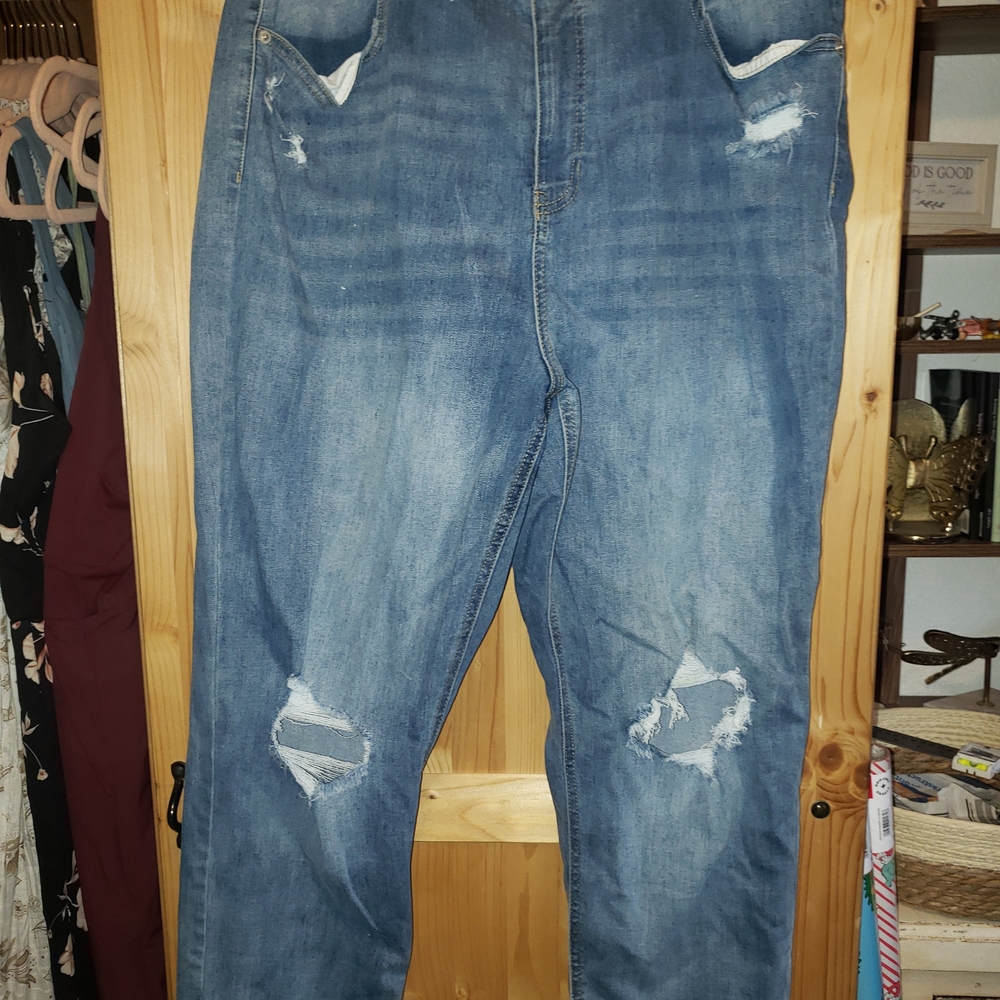 Men's Blue Distressed Jeans